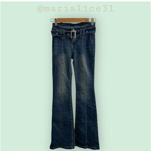 SHEIN Dark Blue Flare Jeans w/ Stretch. Size 26.